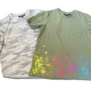 Pair of Unisex Bleached Pocket Tshirts Size L